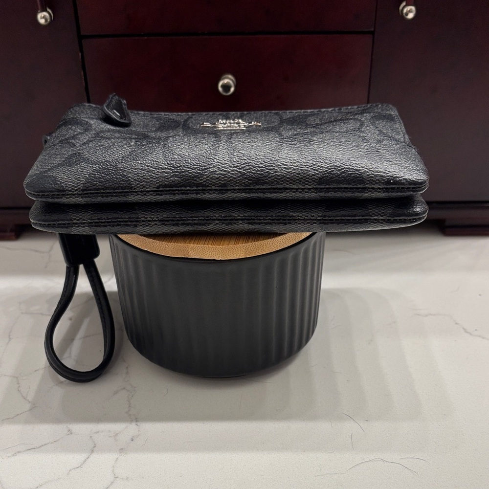 Coach Signature Black Wristlet - Picture 3 of 5